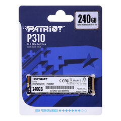 SSD Patriot Viper P310 M.2 PCI-Ex4 NVMe 240GB hind ja info | Sisemised kõvakettad (HDD, SSD, Hybrid) | kaup24.ee