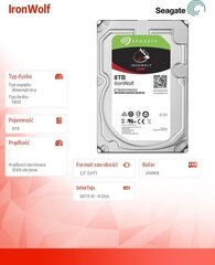 Seagate ST8000VN004 цена и информация | Внутренние жёсткие диски (HDD, SSD, Hybrid) | kaup24.ee