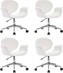 Obrotowe krzesła stołowe, 4 szt., białe, sztuczna skóra hind ja info | Söögitoolid, baaritoolid | kaup24.ee