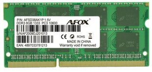 AFOX SO-DIMM DDR3 8GB memory module 1333 MHz цена и информация | Оперативная память (RAM) | kaup24.ee