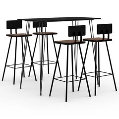 Комплект мебели для бара из 5 частей, черный цена и информация | Комплекты мебели для столовой | kaup24.ee