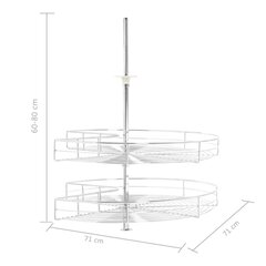 2 riiuliga köögi traatkorv hõbedane 270 kraadi 71 x 71 x 80 cm цена и информация | Столовые и кухонные приборы | kaup24.ee