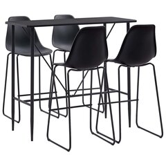 Комплект мебели для бара, 5 частей, черный цвет, пластик цена и информация | Комплекты мебели для столовой | kaup24.ee