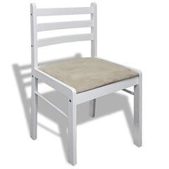 6 деревянных обеденных стульев с квадратной спинкой, белые цена и информация | Стулья для кухни и столовой | kaup24.ee