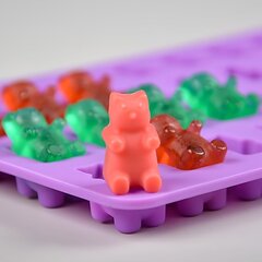 Форма Tech Zone из силикона для мини-медвежат, 1 шт., фиолетовая. цена и информация | Столовые и кухонные приборы | kaup24.ee