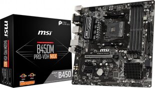 MSI B450M PRO-VDH MAX цена и информация | Материнские платы | kaup24.ee