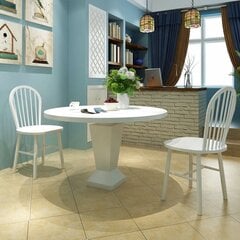 2 деревянных обеденных стула с округлой спинкой, белые цена и информация | Стулья для кухни и столовой | kaup24.ee