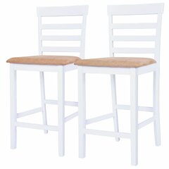 Деревянные барные стулья белый/бежевый, 2 шт. цена и информация | Стулья для кухни и столовой | kaup24.ee