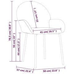 söögitoolid 2 tk, hall, kunstnahk hind ja info | Söögitoolid, baaritoolid | kaup24.ee