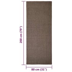 vaip, naturaalne sisal, 80 x 200 cm, pruun hind ja info | Vaibad | kaup24.ee