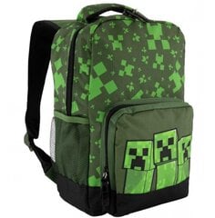 Kooli seljakott Minecraft, roheline, 35x25x12cm hind ja info | Koolikotid, sussikotid | kaup24.ee