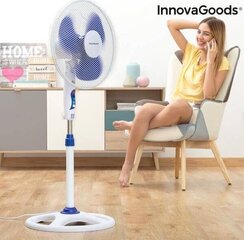 INNOVAGOODS Ø 40 CM 50W VALGE SININE PÕRANDAVENTILAATOR hind ja info | Ventilaatorid | kaup24.ee