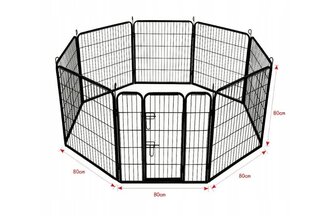 Metallist puur AML suurele koerale 80 x 640 x 80 cm hind ja info | Transportkorvid, puurid | kaup24.ee