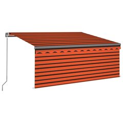 sissetõmmatav varikatus rulooga&amp;LED, 3x2,5 m, oranž/pruun цена и информация | Зонты, маркизы, стойки | kaup24.ee