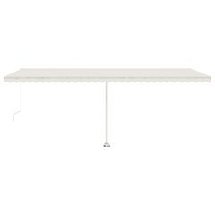 käsitsi sissetõmmatav varikatus LED-ga, 600x350 cm kreemjas цена и информация | Зонты, маркизы, стойки | kaup24.ee