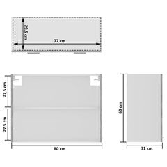 köögikapp, betoonhall, 80 x 31 x 60 cm, puitlaastplaat цена и информация | Кухонные шкафчики | kaup24.ee