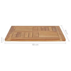 lauaplaat tiikpuu 60 x 60 x 2,5 cm цена и информация | Столешницы для кухни | kaup24.ee