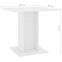 söögilaud, valge 80 x 80 x 75 cm puitlaastplaat hind ja info | Köögi- ja söögilauad | kaup24.ee