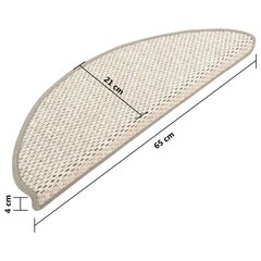 isekleepuv trepivaip, 15 tk, 65 x 25 cm, beež цена и информация | Ковры | kaup24.ee