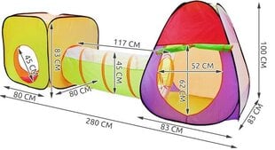 Lastetelk tunneli ja pallidega Kruzzel 2880, 200 palli цена и информация | Детские игровые домики | kaup24.ee