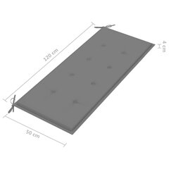 Подушка для садовой скамейки, серая, 120x50x4см цена и информация | Подушки, наволочки, чехлы | kaup24.ee