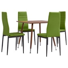 3054115 5 Piece Dining Set Faux Leather Lime Green(248314+282590) hind ja info | Söögilauakomplektid | kaup24.ee