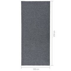 Mustust imav vaibatee, hall, 100x250 cm hind ja info | Vaibad | kaup24.ee