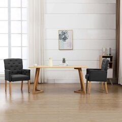 Обеденный стул с подлокотниками, серый, ткань цена и информация | Стулья для кухни и столовой | kaup24.ee