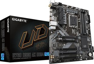 Gigabyte B760 DS3H AX, ATX, DDR4, LGA1700, WiFi цена и информация | Материнские платы | kaup24.ee