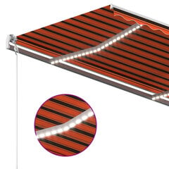 automaatne varikatus, LED, tuuleandur, 450x350 cm, oranž/pruun hind ja info | Päikesevarjud, markiisid ja alused | kaup24.ee