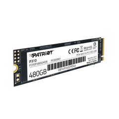 SSD Patriot P310 480GB M.2 2280 PCIe NVMe 4.0 x4 TLC hind ja info | Sisemised kõvakettad (HDD, SSD, Hybrid) | kaup24.ee