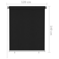 väliruloo 120 x 140 cm, must hind ja info | Voldikkardinad | kaup24.ee