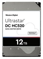 Western Digital Ultrastar DC HC520 12TB 3.5" 12000 GB Serial ATA III цена и информация | Внутренние жёсткие диски (HDD, SSD, Hybrid) | kaup24.ee