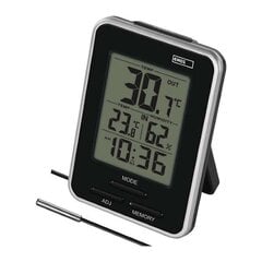 Внутренний/наружный термогигрометр, часы, проводные цена и информация | Метеорологические станции, термометры | kaup24.ee