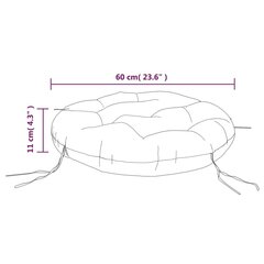 ümmargune istmepadi, beež, Ø60 x11 cm, oxford kangas цена и информация | Подушки, наволочки, чехлы | kaup24.ee