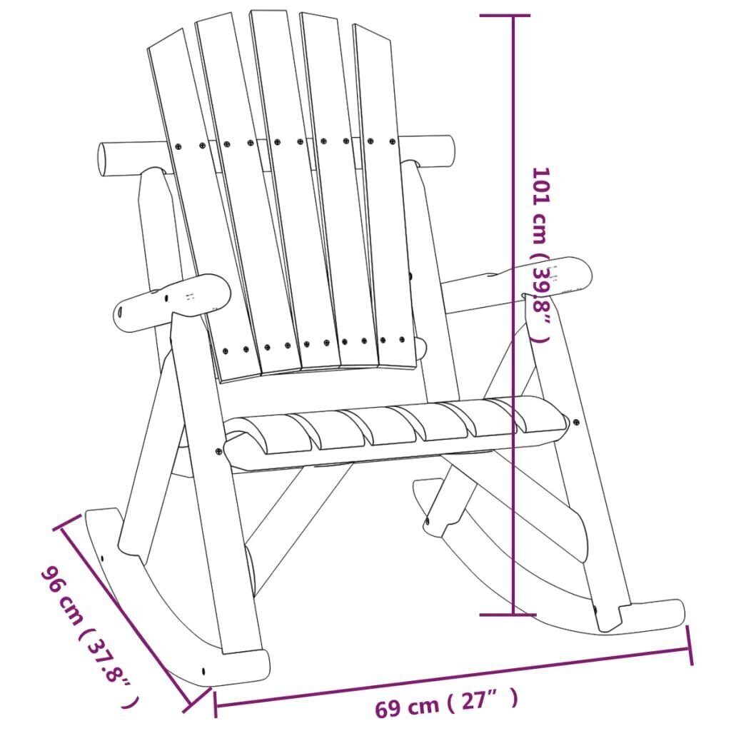 aia kiiktool, 69 x 96 x 101 cm, kuusepuit цена и информация | Aiatoolid | kaup24.ee