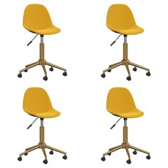 3086134 Swivel Dining Chairs 4 pcs Mustard Yellow Velvet(2x333524) hind ja info | Söögitoolid, baaritoolid | kaup24.ee