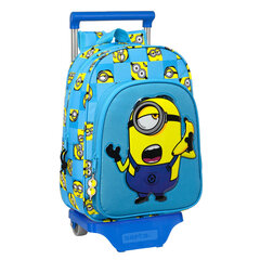 Ratastega koolikott Minions Minionstatic Sinine (26 x 34 x 11 cm) hind ja info | Koolikotid, sussikotid | kaup24.ee