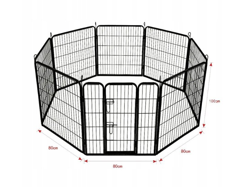 AML terasest mänguaedik suurele koerale, 80 x 640 x 100 cm hind ja info | Transportkorvid, puurid | kaup24.ee