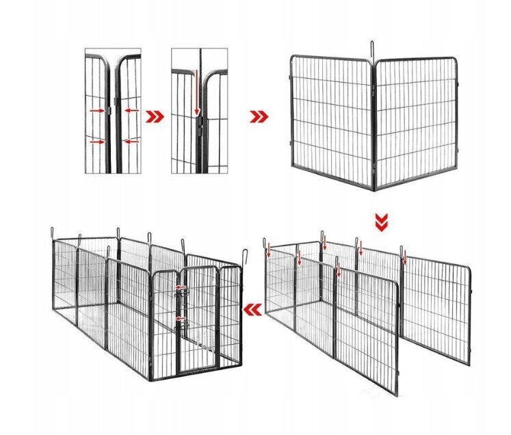 AML terasest mänguaedik suurele koerale, 80 x 640 x 100 cm hind ja info | Transportkorvid, puurid | kaup24.ee