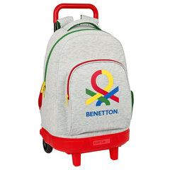 Школьный рюкзак с колесиками Benetton Pop, серый цена и информация | Школьные рюкзаки, спортивные сумки | kaup24.ee