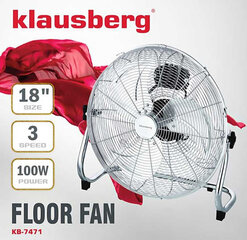 SUPER TUGEV VENTILAATOR KLAUSBERG 45cm 100W võimsusega KB-7471 hind ja info | Ventilaatorid | kaup24.ee