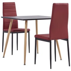 Обеденный гарнитур из 3 частей, красный цена и информация | Комплекты мебели для столовой | kaup24.ee