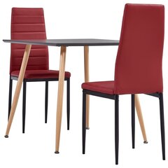 Обеденный гарнитур из 3 частей, красный цена и информация | Комплекты мебели для столовой | kaup24.ee