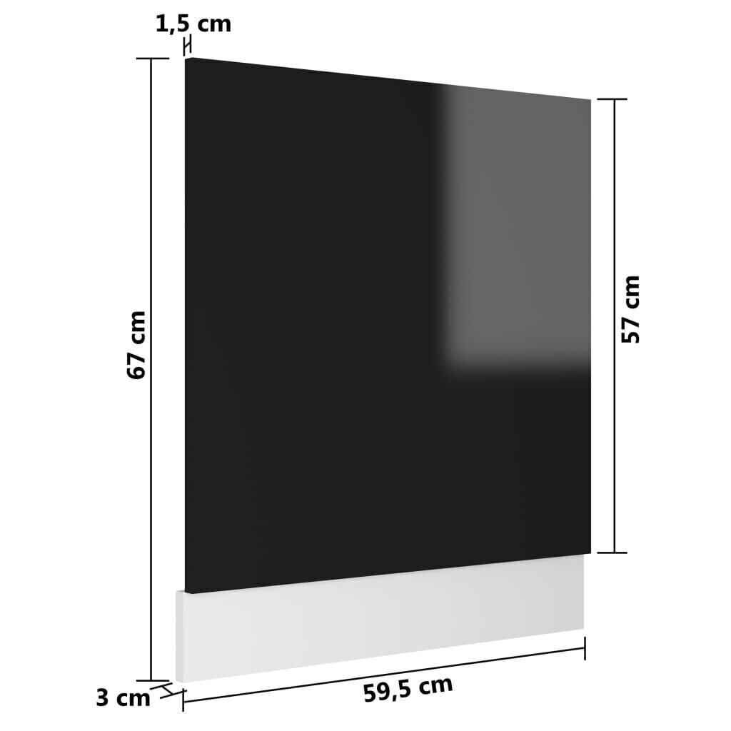 Nõudepesumasina paneel , must, 59,5x3x67 cm, puitlaastplaat hind ja info | Köögimööbli tarvikud | kaup24.ee