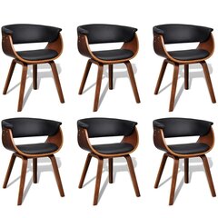 Современного дизайна, из искусственной кожи, деревянный обеденный стул, 6 шт. цена и информация | Стулья для кухни и столовой | kaup24.ee