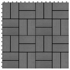 terrassiplaadid, 11 tk, WPC, 30 x 30 cm, 1 m², hall цена и информация | Террасный пол | kaup24.ee