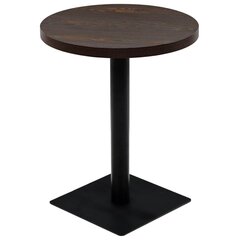 ümmargune bistroolaud MDF ja teras 60 x 75 cm, hallikaspruun hind ja info | Köögi- ja söögilauad | kaup24.ee