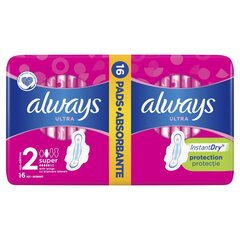 Hügieenisidemed, Always Ultra Super Plus 16 tk hind ja info | Tampoonid, hügieenisidemed, menstruaalanumad | kaup24.ee