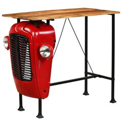 mangopuidust traktoriga baarilaud punane 60 x 120 x 107 cm цена и информация | Кухонные и обеденные столы | kaup24.ee